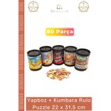 Denguva #Puzzle Eğitici 80 Parça Yapboz Çocuk Gelişim Seti Zeka Oyunu Kumbara Rulo Puzzle 22 x 31,5 cm