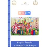 Denguva #Puzzle Eğitici Zeka Geliştirici Çocuk Oyuncak Seti Dayanıklı Ahşap Puzzle Lunapark 24 Parça