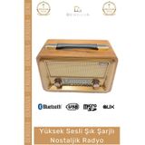 Denguva #Radyo Bluetooth USB SD AUX FM 5 Band Retro Büyük Boy Şarjlı Radyo Nostaljik Müzik Kutusu