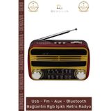 Denguva #Radyo Nostaljik Radyo Çift Hoparlörlü Bluetooth USB TF Card Girişli Mp3 Player Müzik Kutusu