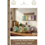 Denguva #Saat Modern Tasarım Estetik Minimalist Masa Saati Kaliteli Yuvarlak Metal Renkli Çalar Saat