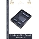 Denguva #ShotTermos Çelik Matara Kahve Muhafaza Kutusu Paslanmaz Piknik Outdoor 4 Shot Bardak Hediye Seti