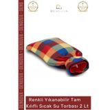 Denguva #SıcaSuTorbası Polar Kılıflı Kauçuk Termofor Isıtıcı Kompres Ağrı Giderici Hava Sıcak Su Torbası 2 L