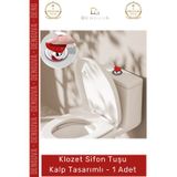 Denguva #SifonTuşu Estetik Banyo Aksesuarı Modern Dekoratif Pratik Sifon Klozet Sifon Tuşu Kalp Tasarımlı -