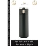 Denguva #Termos Paslanmaz Çift Katmanlı Vakum İzolasyonlu Sızdırmaz Mat 304 Matara Çelik Termos Siyah