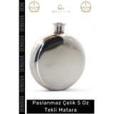 Denguva #TermosMatara Paslanmaz Çelik Soğuk Tutan Taşınabilir Şık Kaliteli Alkollü 5 Oz Tekli İçecek Matara