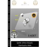 Denguva #VantuzluAskı Paslanmaz Şeffaf Yapışkanlı 1kg Kapasiteli Su Geçirmez Çelik Ultra Güçlü Vantuzlu Askı