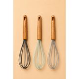 Denia Home 1 Adet Kek Pasta Ayran Yumurta Çorba Karıştırıcı Silikon El Çırpıcı 25cm