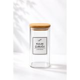 Denia Home Vellia - 4'lü Kare Bambu Kapaklı Dekoratif Banyo Düzenleyici Plastik Organizer Set