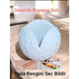 Denic Tasarım Taş Boyama Seti - 1 Fırça - 3 Boya- Seramik Dekoratif Meteor Çukuru Çok Amaçlı Biblo - Obje