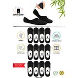 Denidu Bambu Babet Çorap Silikonlu 12 Çift (Yıkamalı,Burundikişsiz,Farfümlü,Premium) Erkek,Kadın - 35 - 39 - Siyah - Siyah