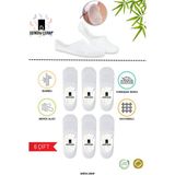 Denidu Bambu Babet Çorap Silikonlu 6 Çift (Yıkamalı,Burundikişsiz,Farfümlü,Premium) Erkek,Kadın - 40 - 43 - Beyaz - Beyaz