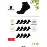 Denidu Bambu Kısa Konç Erkek Çorap Yıkamalı Dikişsiz 12 Çift (Soft Yıkama,Premium,Kokulu) - 40 - 43 - Siyah