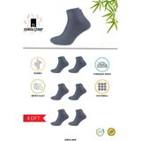 Denidu Bambu Kısa Konç Erkek Çorap Yıkamalı Dikişsiz 6 Çift (Soft Yıkama,Premium,Kokulu) - 40 - 43 - Gri
