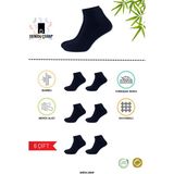 Denidu Bambu Kısa Konç Erkek Çorap Yıkamalı Dikişsiz 6 Çift (Soft Yıkama,Premium,Kokulu) - 40 - 43 - Lacivert