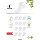Denidu Bambu Patik Çorap Yıkamalı Dikişsiz 12 Çift (Soft Yıkama,Premium,Kokulu) Kadın,Erkek - 40 - 43 - Beyaz