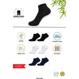 Denidu Bambu Patik Çorap Yıkamalı Dikişsiz 6 Çift (Soft Yıkama,Premium,Kokulu) Kadın,Erkek - 40 - 43 - Siyah - Beyaz - Lacivert