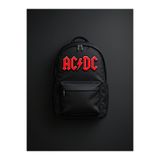 Denik AC DC Baskılı Siyah Laptop Okul Kurs Kamp Seyehat Gezi Günlük Kullanım Sırt Çantasımi