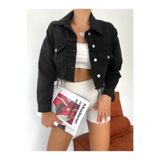 DENİKK Trend LAZERLİ YIKAMALI Crop DENİM JEAN Kot Ceket