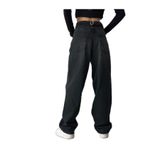 DENİKK TREND Sim Siyah Toka Detaylı Bol Kesim Geniş Paça Rahat Baggy Jean Kot Salaş Kadın Pantolon Balon Siyah 27