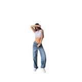 DENİKK TREND UNISEX LOOSE FIT KAR YIKAMA BAGGY JEAN PANTOLON-TREND UNISEX LOOSE FIT SNOW WASH BAGGY JEAN PA MAVİ S