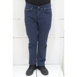Denim Cartel Fistan Store Erkek Çizgili Yüksek Bel Rahat Kesim Boru Paça Jean Pantolon - Koyu Mavi - 40