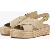 Denım Espadrılle Platform Sandal Bej
