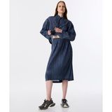 Denim Görünümlü Dokulu Etek TW6250004086629 - Mavi - 36