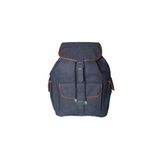 Denim Kumaş Sırt Çantası 3 Cepli Lacivert-Siyah Garnili