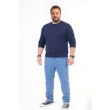 Denim Mavi Erkek Kot Pantolon Likralı Klasik Kesim Büyük Beden Jean