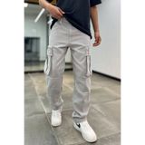 Denim Republic Erkek Gri Baggy Kargo Pantolon