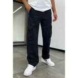 Denim Republic Siyah Erkek Baggy Kargo Pantolon