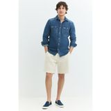 Denim Trip Klasik Western Regular Fit Orta İndigo Erkek Jean Gömlek