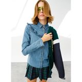 Denim Trip MARY Slim Fit Açık İndigo Kadın Jean Gömlek - Mavi