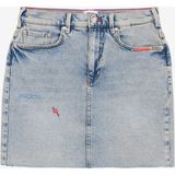 Denim Trip Regular Fit Nakışlı Açık İndigo Jean Etek - Mavi - XS