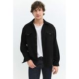 Denim Trip Relaxed Fit Siyah Erkek Kadife Gömlek - XL
