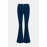 Denim Trip Slim Flare Long Fit Koyu İndigo Kadın Jean Pantolon