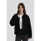 #Denimceket %100 Pamuk Siyah Denim Rahat Kesim Lou31 Kadın Denim Jean Ceket