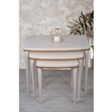 deniss home 3 Lü Lüx Ahşap Mdf Zigon Sehpa