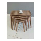 deniss home 4'lü Ahşap Mdf Zigon Sehpa S Model Kahverengi