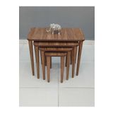 deniss home Dörlü Ahşap Mdf Zigon Sehpa Kahverengi