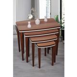 deniss home Napali Seris 4'lü Lüx Mdf Ahşap Zigon Sehpa