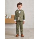 Deniva Kids Erkek Çocuk Haki Dokulu Ceket Pantolon Gömlek Papyonlu 4'lü Takım Elbise - 5 Yaş