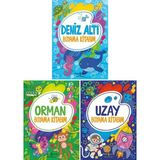 Deniz Altı - Orman - Uzay Boyama Kitabım 3'lü Set