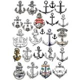 Deniz Çapası Sticker Set 25 Parça Telefon, Tablet, Defter, Laptop Sticker