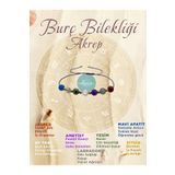 Deniz Doğal Taş Doğal Taş Akrep Burç Bilekliği Jasper-ametist-ay Taşı-mavi Apatit-sitrin-labradorit-yeşim