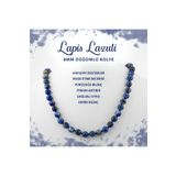 Deniz Doğal Taş Sertifikalı Lapis Lazuli 8 Mm Düğümlü Doğal Taş Kolye