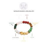 Deniz Elmasları İkizler Burcu Doğal Taş Bileklik 8 mm Küre Kesim | Akik, Pembe Kuvars, Anyolit, Yeşim, Sitrin, Aragonit, Ay Taşı Burç Bilekliği