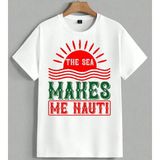 Deniz Gunus Hanes Retro Poster Unisex Oversize Tişört Beyaz