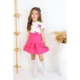 Deniz Home Wear Yazlık Kısa Kollu T-Shirt & Etek 2 Parça Kız Çocuk Etekli Takım - 4 - 5 Yaş
